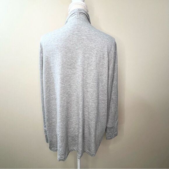 Zenergy by Chico’s Drape Open Front Sporty Grey Cardigan Sweatshirt XL - Picture 6 of 11